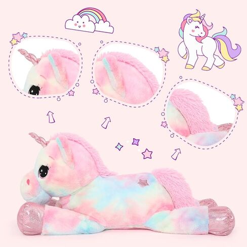 Tezituor 43'' Big Unicorn Plush Toys,Giant Unicorn Stuffed Animals,Unicorn Birthday Decorations for Girls,White Unicorns Gifts for Children in Kuwait