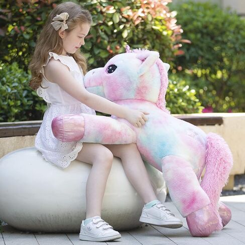 Tezituor 43'' Big Unicorn Plush Toys,Giant Unicorn Stuffed Animals,Unicorn Birthday Decorations for Girls,White Unicorns Gifts for Children in Kuwait