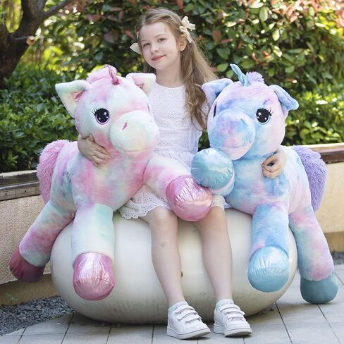 Tezituor 43'' Big Unicorn Plush Toys,Giant Unicorn Stuffed Animals,Unicorn Birthday Decorations for Girls,White Unicorns Gifts for Children in Kuwait
