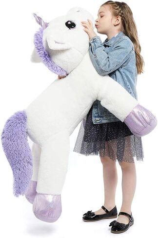 Tezituor 43'' Big Unicorn Plush Toys,Giant Unicorn Stuffed Animals,Unicorn Birthday Decorations for Girls,White Unicorns Gifts for Children in Kuwait