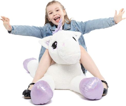 Tezituor 43'' Big Unicorn Plush Toys,Giant Unicorn Stuffed Animals,Unicorn Birthday Decorations for Girls,White Unicorns Gifts for Children in Kuwait