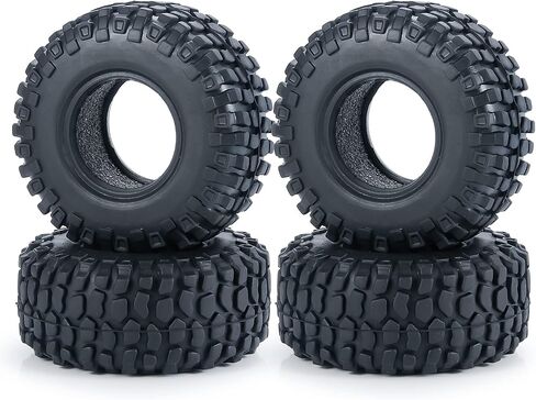 RC-Hub 4 قطع 1.0 بوصة إطارات مطاطية صغيرة لسيارة 1/24 محورية SCX24 90081 AXI00001 AXI00002 AXI00005 AXI00006 RC الزاحف (50 مم) in Kuwait