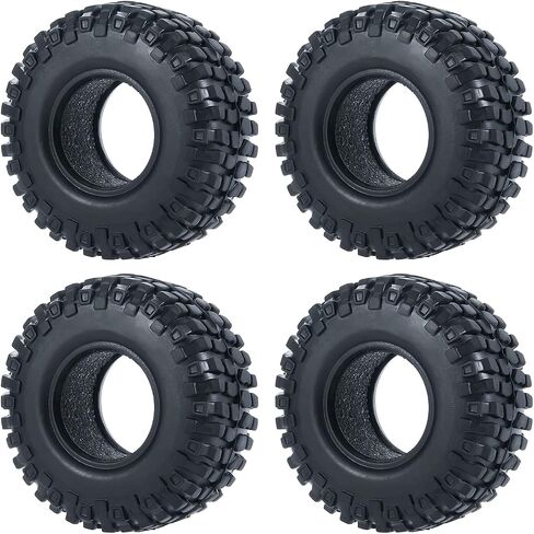 RC-Hub 4 قطع 1.0 بوصة إطارات مطاطية صغيرة لسيارة 1/24 محورية SCX24 90081 AXI00001 AXI00002 AXI00005 AXI00006 RC الزاحف (50 مم) in Kuwait