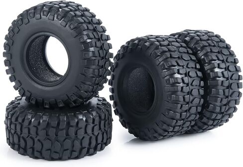 RC-Hub 4 قطع 1.0 بوصة إطارات مطاطية صغيرة لسيارة 1/24 محورية SCX24 90081 AXI00001 AXI00002 AXI00005 AXI00006 RC الزاحف (50 مم) in Kuwait