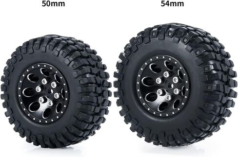RC-Hub 4 قطع 1.0 بوصة إطارات مطاطية صغيرة لسيارة 1/24 محورية SCX24 90081 AXI00001 AXI00002 AXI00005 AXI00006 RC الزاحف (50 مم) in Kuwait