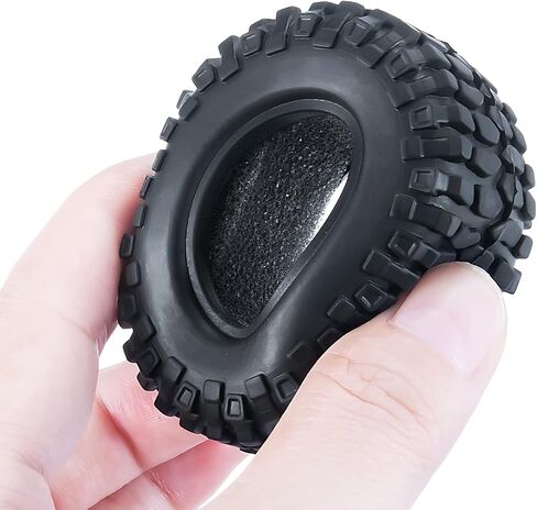 RC-Hub 4 قطع 1.0 بوصة إطارات مطاطية صغيرة لسيارة 1/24 محورية SCX24 90081 AXI00001 AXI00002 AXI00005 AXI00006 RC الزاحف (50 مم) in Kuwait