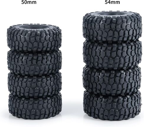 RC-Hub 4 قطع 1.0 بوصة إطارات مطاطية صغيرة لسيارة 1/24 محورية SCX24 90081 AXI00001 AXI00002 AXI00005 AXI00006 RC الزاحف (50 مم) in Kuwait