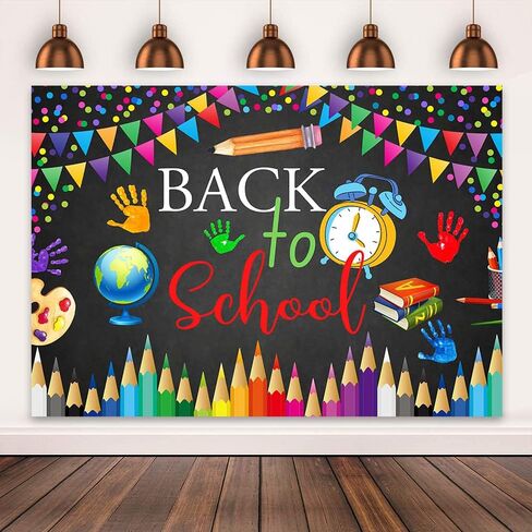Mocsicka Back to School Backdrop First Day of School Background Welcome to School Black Chalkboard Classroom Party Decorations Banner Photo Studio Props (5x3ft) in Saudi Arabia