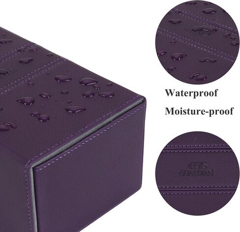 AEGIS GUARDIAN Card Deck Box for MTG with 3 Tray Commander Deck Box Hold 200+ Double Sleeved Cards, PU Leather 7 Strong Magnets Card Storage Box Deck Game Case for TCG CCG, Black in Kuwait