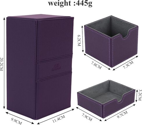 AEGIS GUARDIAN Card Deck Box for MTG with 3 Tray Commander Deck Box Hold 200+ Double Sleeved Cards, PU Leather 7 Strong Magnets Card Storage Box Deck Game Case for TCG CCG, Black in Kuwait