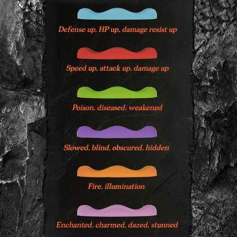 Rings of Power - Tabletop Condition Markers - RPG Board Game Accessories - Colorful Ring Set for HP, Effects, Damage, Spells, & Stats - for DND & More Strategy Games - 72 Pieces, Standard & Mini Size in Kuwait