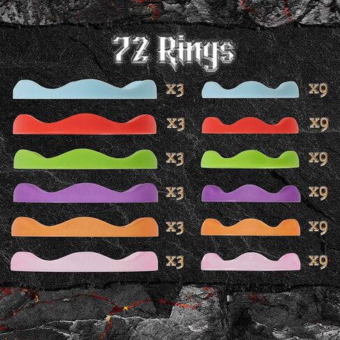 Rings of Power - Tabletop Condition Markers - RPG Board Game Accessories - Colorful Ring Set for HP, Effects, Damage, Spells, & Stats - for DND & More Strategy Games - 72 Pieces, Standard & Mini Size in Kuwait