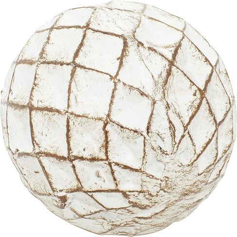 Deco 79 Ceramic Handmade Carved Orbs & Vase Filler with Varying Patterns, Set of 4 4"W, 4"H, White in Saudi Arabia