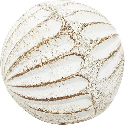 Deco 79 Ceramic Handmade Carved Orbs & Vase Filler with Varying Patterns, Set of 4 4"W, 4"H, White in Saudi Arabia
