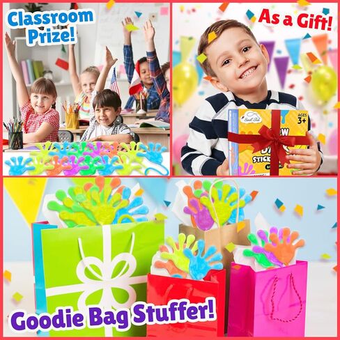 60 قطعة من الأيدي اللزجة المتوهجة في الظلام - ألعاب حسية كبيرة، حقائب هدايا لحفلات عيد الميلاد للأيدي اللزجة للأطفال، حقائب هدايا لحفلات أعياد الميلاد، جوائز للأطفال، ألعاب صندوق الكنز للفصول الدراسية in Kuwait