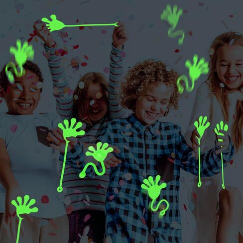 60 قطعة من الأيدي اللزجة المتوهجة في الظلام - ألعاب حسية كبيرة، حقائب هدايا لحفلات عيد الميلاد للأيدي اللزجة للأطفال، حقائب هدايا لحفلات أعياد الميلاد، جوائز للأطفال، ألعاب صندوق الكنز للفصول الدراسية in Kuwait