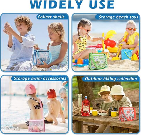 Shell Bag for Kids Mesh Beach Bag Sand Toys Mesh Seashell Bag Beach Toy Shell Collecting Bag Beach Tote Crossbody Bag for Boys and Girls Beach Accessories(Starfish) in Saudi Arabia