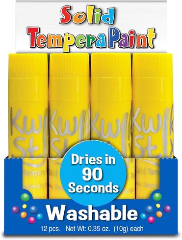 Kwik Stix Solid Tempera Paint Sticks – 12 Pack of Black – Same Color Washable, Quick Dry (90 Seconds), ASTM Certified, Non-Toxic, Allergen-Free Kids & Toddler Art Supplies for Home, School & Crafts in Kuwait