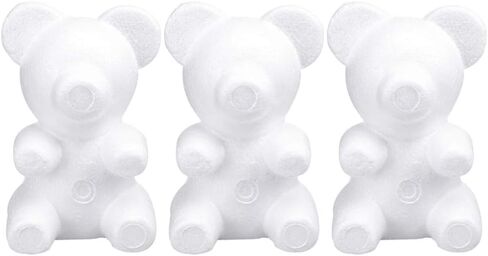 EXCEART 3pcs DIY Foam Bear Shape Modelling Polystyrene Craft Foam Bear for Paint Modeling DIY Art Project Flower Arrangement Party Ornament in Saudi Arabia