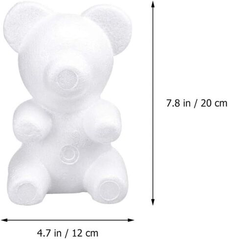 EXCEART 3pcs DIY Foam Bear Shape Modelling Polystyrene Craft Foam Bear for Paint Modeling DIY Art Project Flower Arrangement Party Ornament in Saudi Arabia