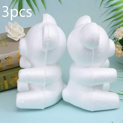 EXCEART 3pcs DIY Foam Bear Shape Modelling Polystyrene Craft Foam Bear for Paint Modeling DIY Art Project Flower Arrangement Party Ornament in Saudi Arabia