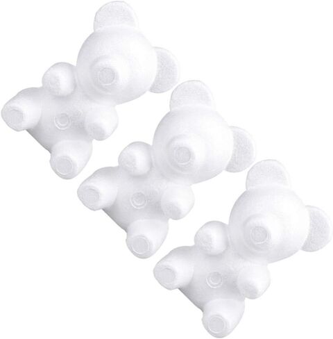 EXCEART 3pcs DIY Foam Bear Shape Modelling Polystyrene Craft Foam Bear for Paint Modeling DIY Art Project Flower Arrangement Party Ornament in Saudi Arabia