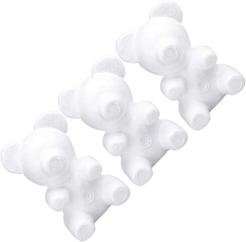 EXCEART 3pcs DIY Foam Bear Shape Modelling Polystyrene Craft Foam Bear for Paint Modeling DIY Art Project Flower Arrangement Party Ornament in Saudi Arabia
