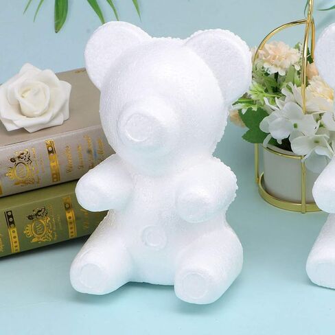 EXCEART 3pcs DIY Foam Bear Shape Modelling Polystyrene Craft Foam Bear for Paint Modeling DIY Art Project Flower Arrangement Party Ornament in Saudi Arabia