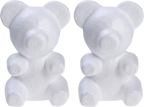 Amosfun Modelling Polystyrene Bear Shape Mould White Crafts for Wedding Flower Arranging Gift Decoration 3pcs 20cm x 13cm in Saudi Arabia
