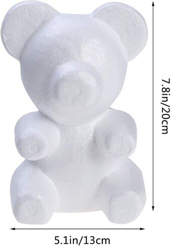Amosfun Modelling Polystyrene Bear Shape Mould White Crafts for Wedding Flower Arranging Gift Decoration 3pcs 20cm x 13cm in Saudi Arabia