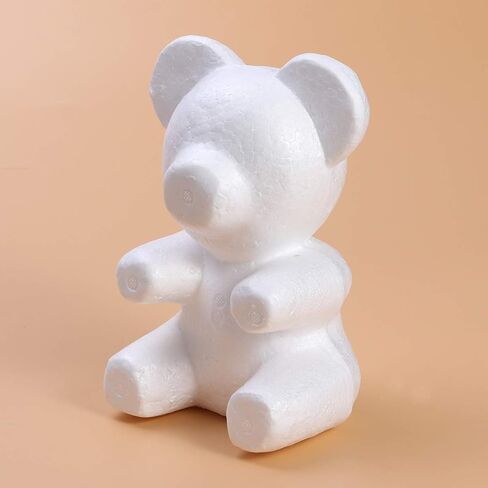 Amosfun Modelling Polystyrene Bear Shape Mould White Crafts for Wedding Flower Arranging Gift Decoration 3pcs 20cm x 13cm in Saudi Arabia