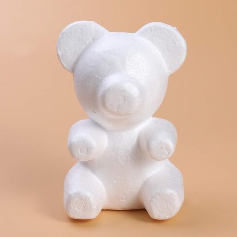 Amosfun Modelling Polystyrene Bear Shape Mould White Crafts for Wedding Flower Arranging Gift Decoration 3pcs 20cm x 13cm in Saudi Arabia