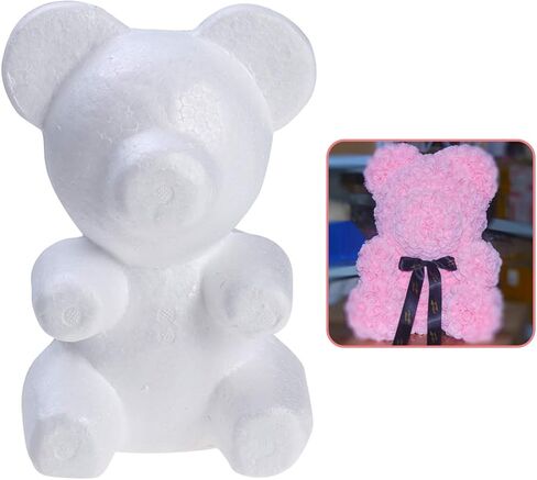 Amosfun Modelling Polystyrene Bear Shape Mould White Crafts for Wedding Flower Arranging Gift Decoration 3pcs 20cm x 13cm in Saudi Arabia