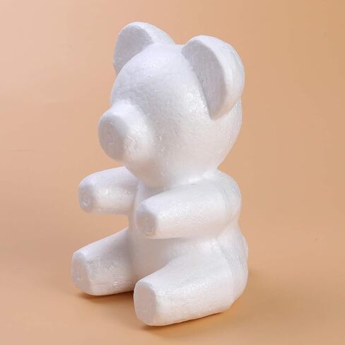 Amosfun Modelling Polystyrene Bear Shape Mould White Crafts for Wedding Flower Arranging Gift Decoration 3pcs 20cm x 13cm in Saudi Arabia
