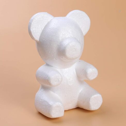 Amosfun Modelling Polystyrene Bear Shape Mould White Crafts for Wedding Flower Arranging Gift Decoration 3pcs 20cm x 13cm in Saudi Arabia