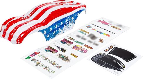 SummitLink Custom Body USA Flag Style Compatible for Rustler 4X4 1/10 Scale RC Car or Truck (Truck not Included) R4-US-02 in Saudi Arabia