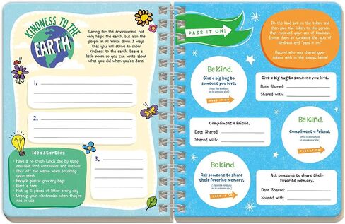 بيسابل كينجدوم كتاب Be Kind Activtions - My Kindness Journal - مذكرات نشاط إرشادية للفتيان والفتيات - تحث الأطفال على التخطيط لأعمالهم اللطيفة والتفكير في كيفية العناية بالآخرين in Kuwait