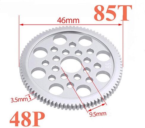 JFtech 7075 Aluminium Metal 48P Spur Gear 85T for 3Racing Sakura D3 CS S XI XIS RC 1/10 Drift Car Upgrade in Saudi Arabia