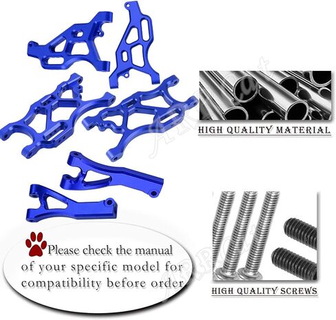 RC Upgrades Part A Arms for 1/7 Arrma Felony 6S BLX,Limitless 6S BLX Infraction 6S BLX,1/8 Arrma Typhon 6S,6pcs Aluminum Front & Rear Suspension A Arms Set,Black in Kuwait