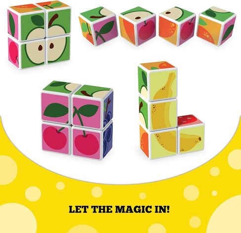 GEOMAG MagiCube Small Animals 4-Piece Magnetic Stacking Cubes Building Set, Toddlers & Kids Ages 1.5+, STEM Educational Toy, Swiss-Made, Creativity, Imagination, Learning, 6 Adorable Building Ideas in Kuwait