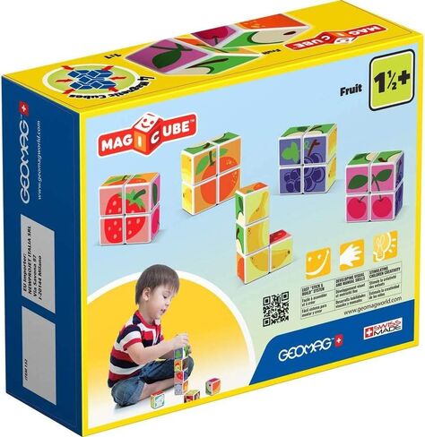 GEOMAG MagiCube Small Animals 4-Piece Magnetic Stacking Cubes Building Set, Toddlers & Kids Ages 1.5+, STEM Educational Toy, Swiss-Made, Creativity, Imagination, Learning, 6 Adorable Building Ideas in Kuwait
