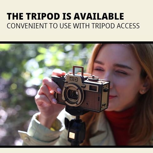 WOODSUM أحجية خشبية ثلاثية الأبعاد تعمل بكامل طاقتها بكاميرا ذات ثقب صغير (أحمر) in Kuwait