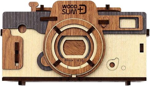 WOODSUM أحجية خشبية ثلاثية الأبعاد تعمل بكامل طاقتها بكاميرا ذات ثقب صغير (أحمر) in Kuwait