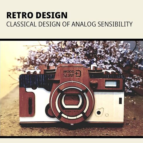 WOODSUM أحجية خشبية ثلاثية الأبعاد تعمل بكامل طاقتها بكاميرا ذات ثقب صغير (أحمر) in Kuwait