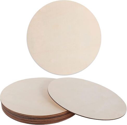 Natural Unfinished Wood Circles, 12 Pieces, 12 inch Wooden Round Discs for Crafts in Saudi Arabia