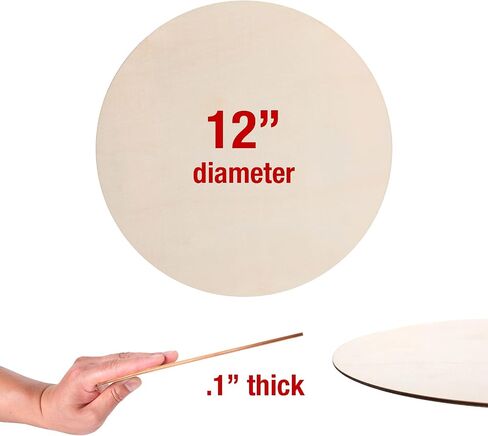 Natural Unfinished Wood Circles, 12 Pieces, 12 inch Wooden Round Discs for Crafts in Saudi Arabia