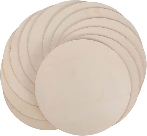 Natural Unfinished Wood Circles, 12 Pieces, 12 inch Wooden Round Discs for Crafts in Saudi Arabia