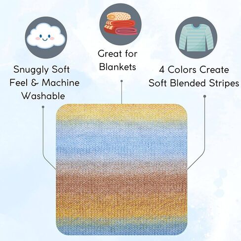 Premier Yarns Puzzle Jigsaw 1050-02 (3-Skeins - Same Dye Lot) Chunky Bulky #5 100% Acrylic Yarn for Crocheting and Knitting - Bundle with 1 Artsiga Crafts Project Bag in Kuwait