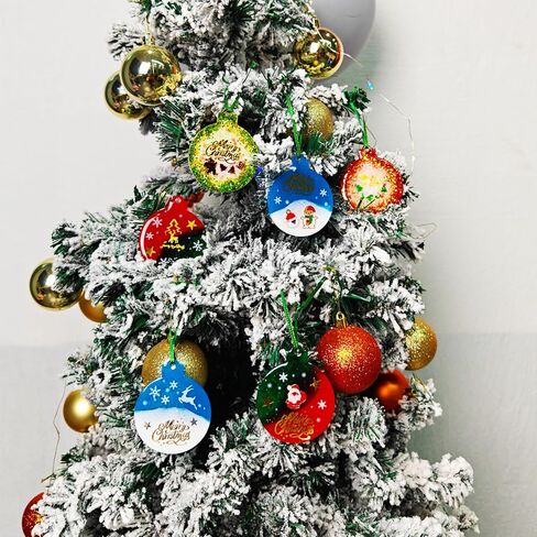 قوالب راتينج عيد الميلاد من السيليكون، Moukiween 6 قطع زينة عيد الميلاد قوالب دائرية الشكل لراتنجات الإيبوكسي، سلسلة مفاتيح مجوهرات يدوية الصنع لصنع زينة عيد الميلاد in Kuwait