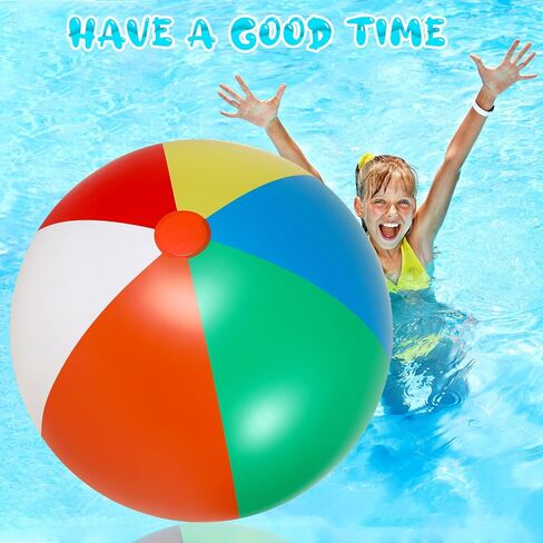 كرة شاطئ عملاقة بطول 5 اقدام بالوان قوس قزح، كرة كبيرة قابلة للنفخ، كرة عملاقة قابلة للنفخ للاطفال والكبار في الصيف وحفلات حمام السباحة، لعبة مائية ضخمة من قطعتين in Kuwait